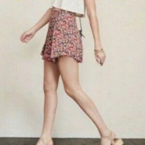 Reformation Red & Blue Floral Mini Skirt Summer Casual Wmns Size 8